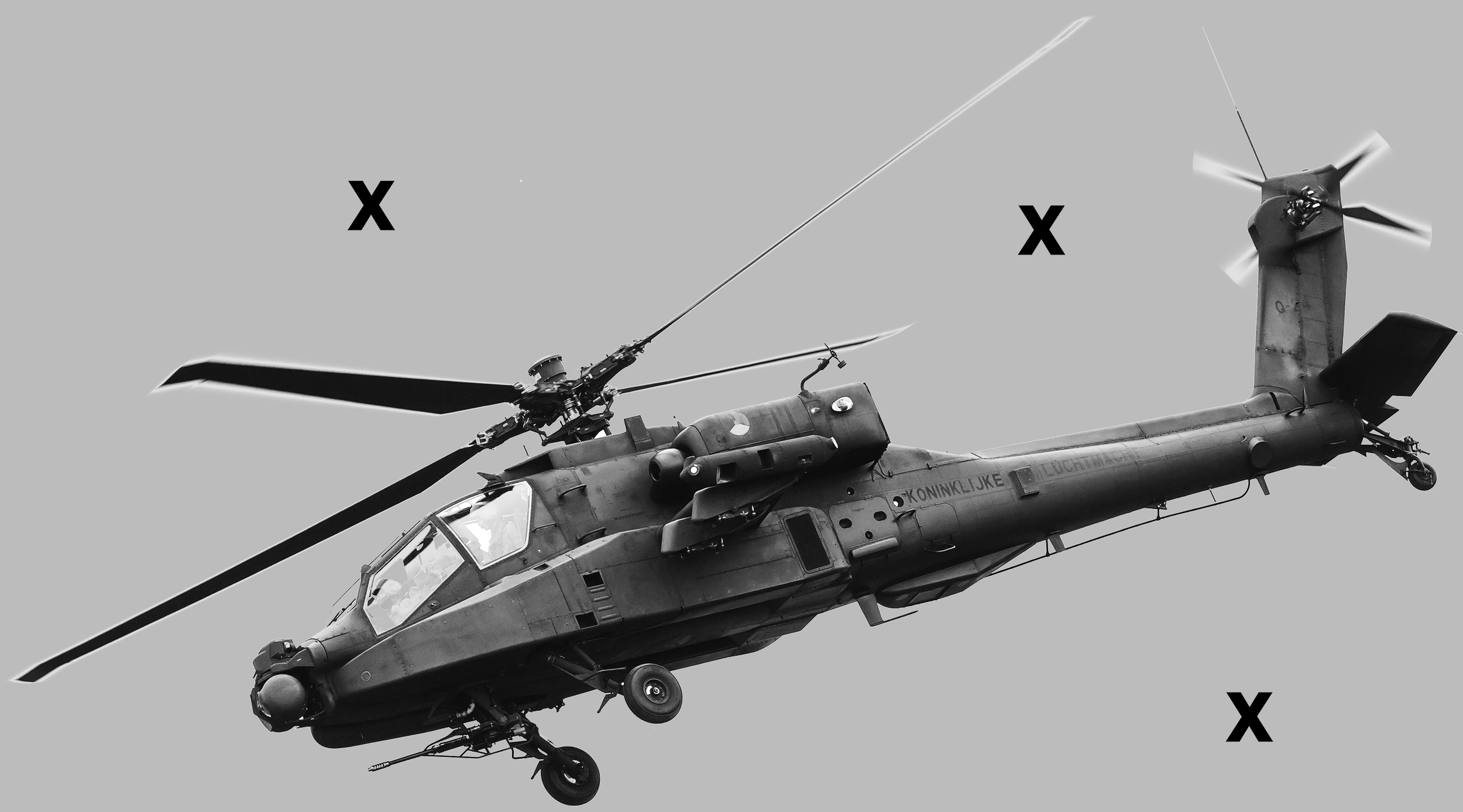 HD Airbrush Stencil High Detail Airbrush stencils AH-64 Apache attack helicopter side view - HD Airbrush Stencil